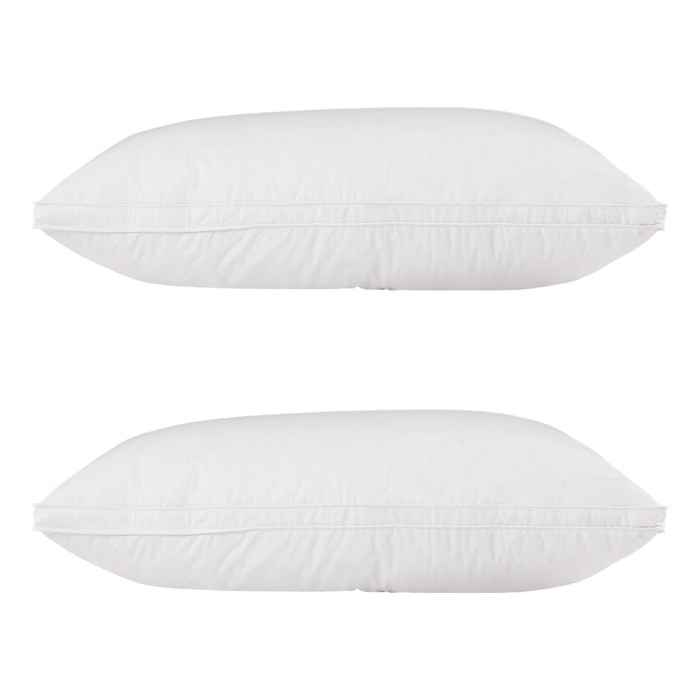 giselle bedding duck feather down pillow luxury twin pack Two white pillows stacked horizontally