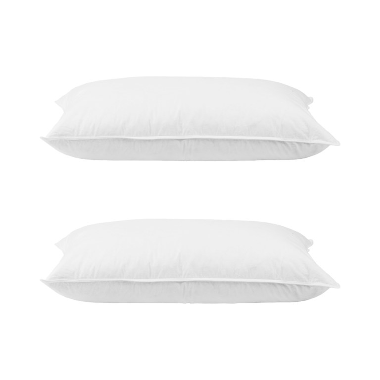 giselle bedding duck feather down pillow twin pack Two white pillows, side by side.