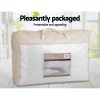 giselle bedding goose feather down pillow twin pack Luxury bedding in transparent packaging on table.
