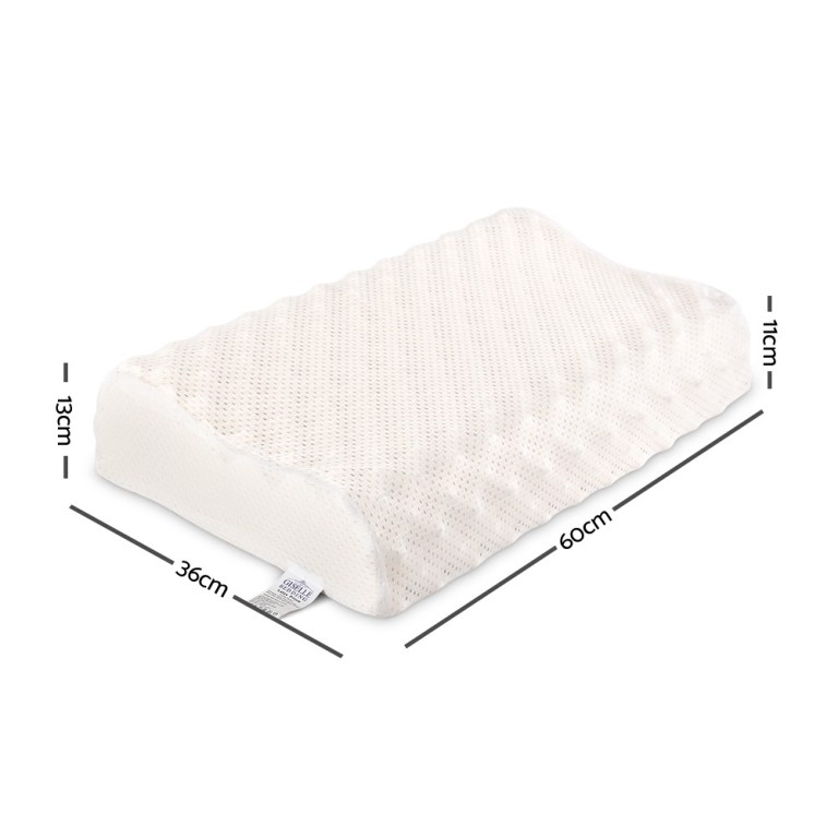 giselle bedding natural latex pillow twin pack Memory foam pillow with dimensions labelled.