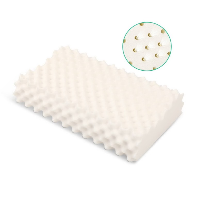 giselle bedding natural latex pillow twin pack Ventilated white latex foam pillow for neck support.