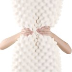 giselle bedding natural latex pillow twin pack Hands squeezing textured white foam mattress