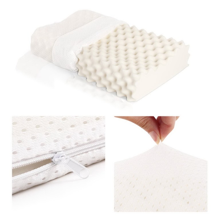 giselle bedding natural latex pillow twin pack Contour latex pillow with breathable cover and zip.