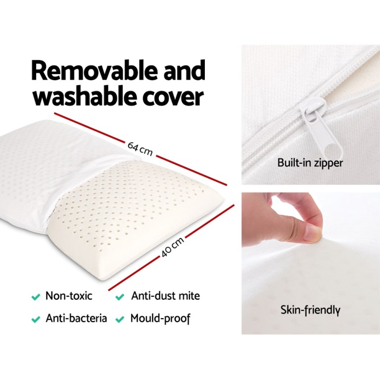 Non-toxic, washable pillow with mould-proof cover
