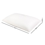 giselle bedding memory foam pillow bamboo cover twin pack White pillow with dimensions labelled 73x48x15cm.