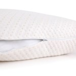 giselle bedding memory foam pillow bamboo cover twin pack Close-up of pillow with zip opening.