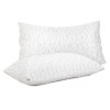 giselle bedding memory foam pillow single size twin pack Two white geometric patterned pillows