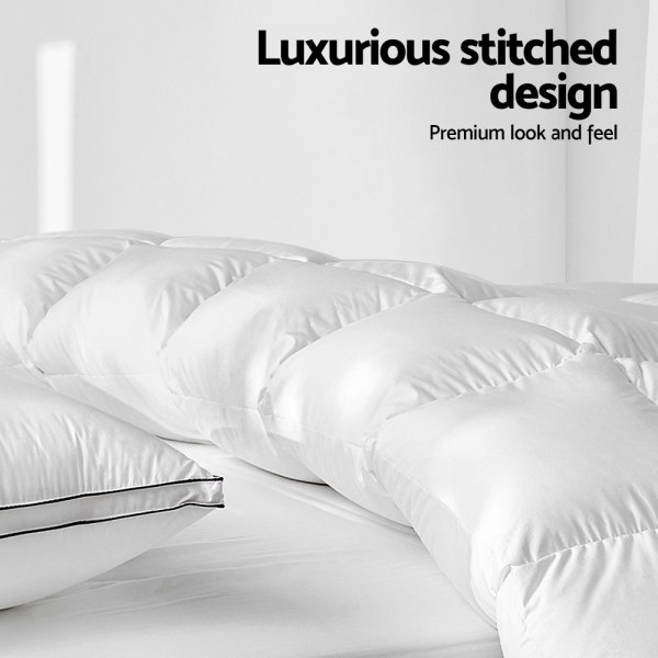 giselle bedding 500gsm duck down feather quilt king Luxurious white quilt with premium stitched design