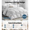 giselle bedding 500gsm duck down feather quilt king Luxurious white stitched quilt, 240x210cm, care instructions included.