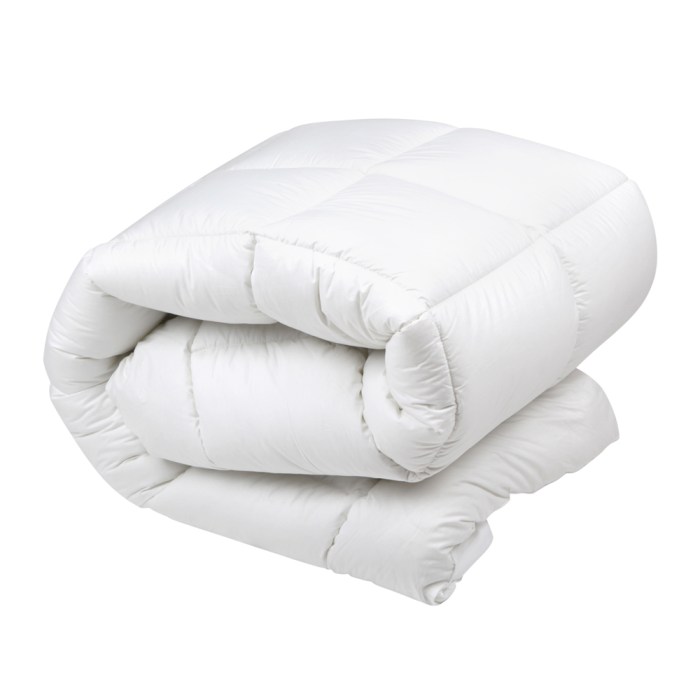 giselle bedding 500gsm duck down feather quilt king Folded white quilt isolated on white background.