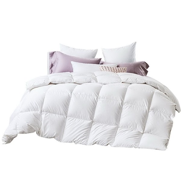 giselle bedding 500gsm duck down feather quilt king White duvet on bed with pillows