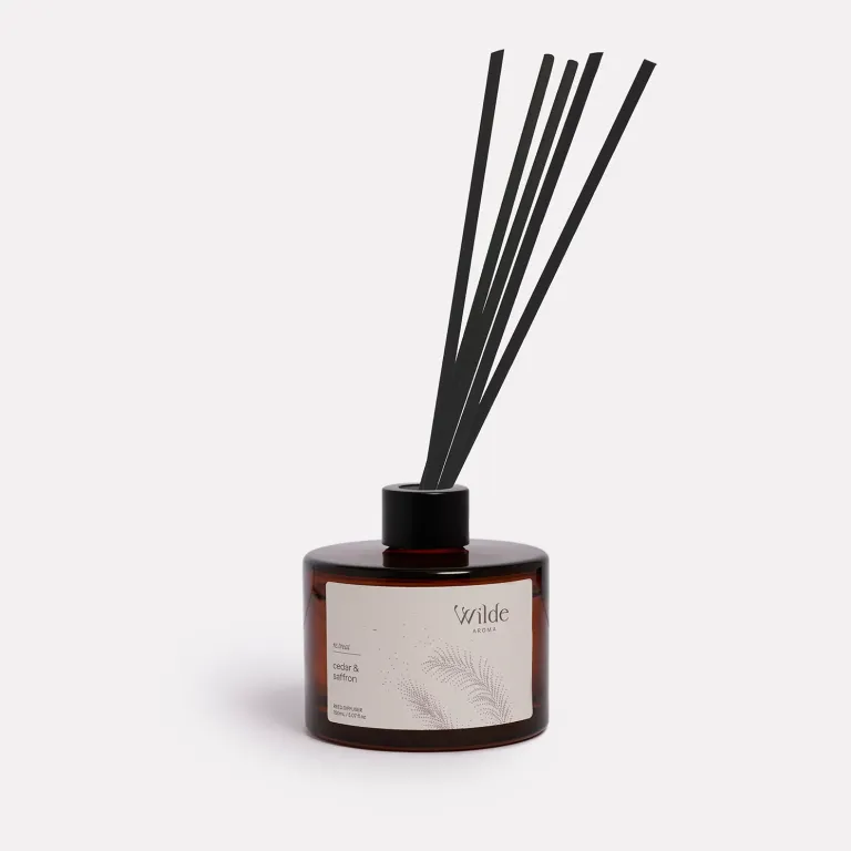 reed diffuser honeysucle and bushflower by wilde aroma (copy) Cedar and saffron reed diffuser by Wilde Aroma.