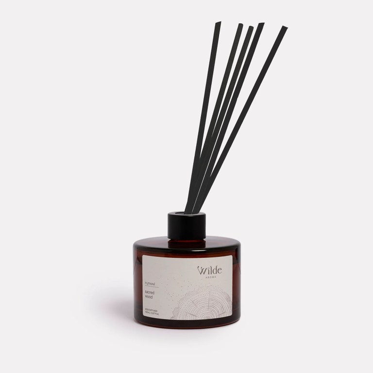 Wilde Aroma reed diffuser in sacred wood scent.