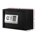 Black electronic safe with keypad and dial