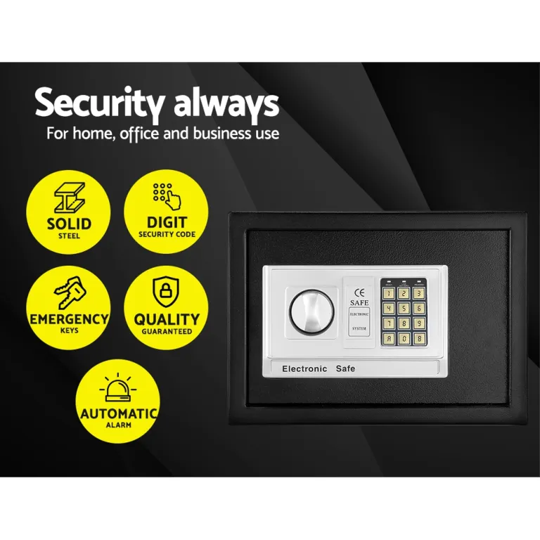 Electronic safe for secure home or office use.