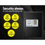 Electronic safe with security features for office use.