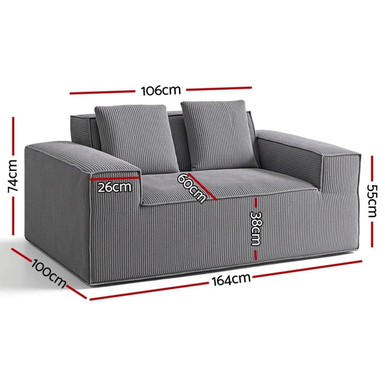artiss 2 seater sofa loveseat sofas bed couch no assembly corduroy small couches apartement artiss 2 seater sofa loveseat sofas bed couch no assembly corduroy small couches apartement