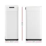 Two white bins with dimensions 66.5cm and 26.5cm.