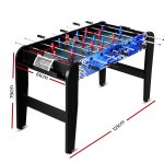 4ft soccer table foosball football game home family party gift playroom blue Foosball table dimensions 121x61x79 cm with players.