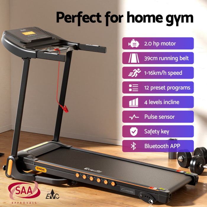 everfit treadmill electric home gym fitness exercise equipment incline 390mm everfit treadmill electric home gym fitness exercise equipment incline 390mm