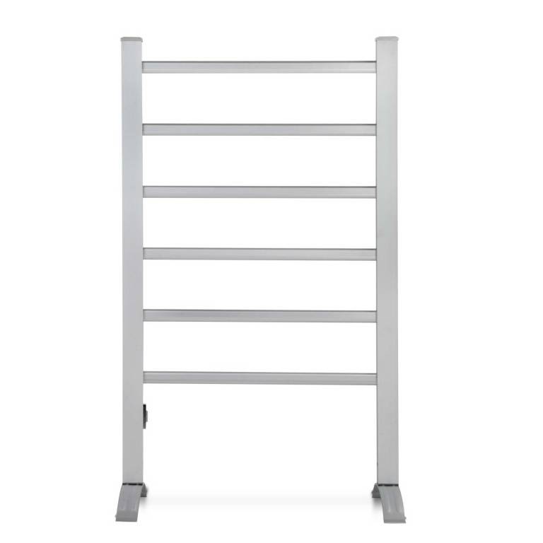 devanti electric heated towel rail rack 6 bars with timer clothes dry warmer