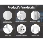 devanti electric heated towel rail rack 6 bars with timer clothes dry warmer