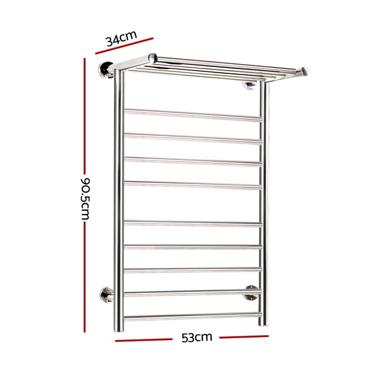 devanti electric heated towel rail rack 14 bars wall mounted clothes dry warmer devanti electric heated towel rail rack 14 bars wall mounted clothes dry warmer