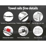 devanti electric heated towel rail rack 14 bars wall mounted clothes dry warmer devanti electric heated towel rail rack 14 bars wall mounted clothes dry warmer