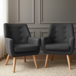 artiss 2x armchair lounge chair accent tub chair charcoal anne