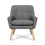 artiss 2x armchair lounge chair accent tub chair grey anne