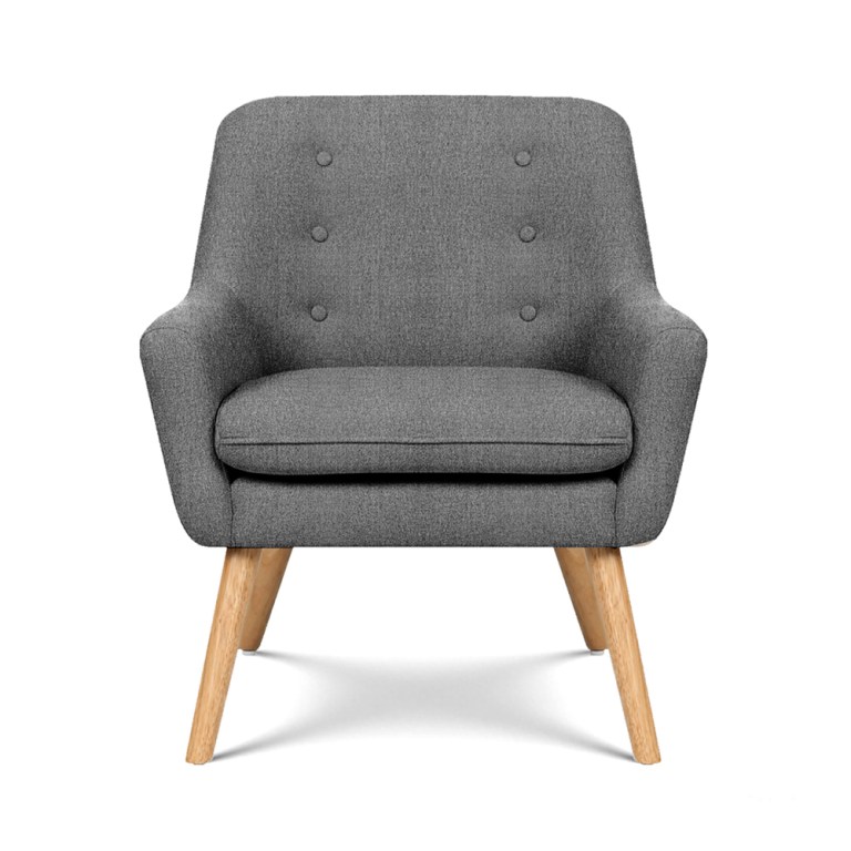 artiss 2x armchair lounge chair accent tub chair grey anne