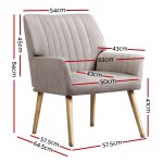 artiss 2x armchair faux fabric beige