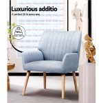 artiss 2x armchair fabric blue grey