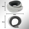 vagooz memory foam travel neck pillow set Grey neck pillow with dimensional measurements.