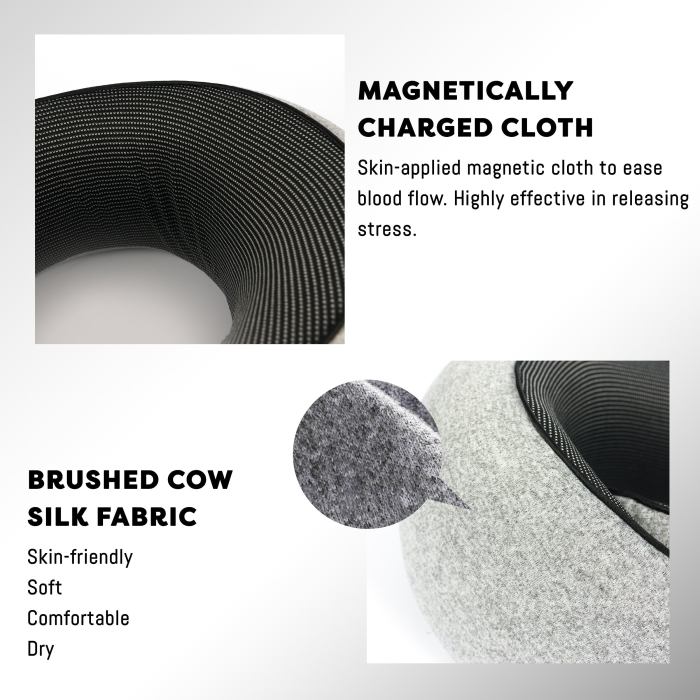 vagooz memory foam travel neck pillow set Magnetic cloth and brushed silk fabric benefits overview.