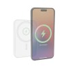 laser 5000mah magnetic wireless power bank white Smartphone with charging status displayed, 75% charged.