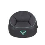 v1031 pco tubeb 555 202507251011 00.jpg Black gaming bean bag chair with green trim.