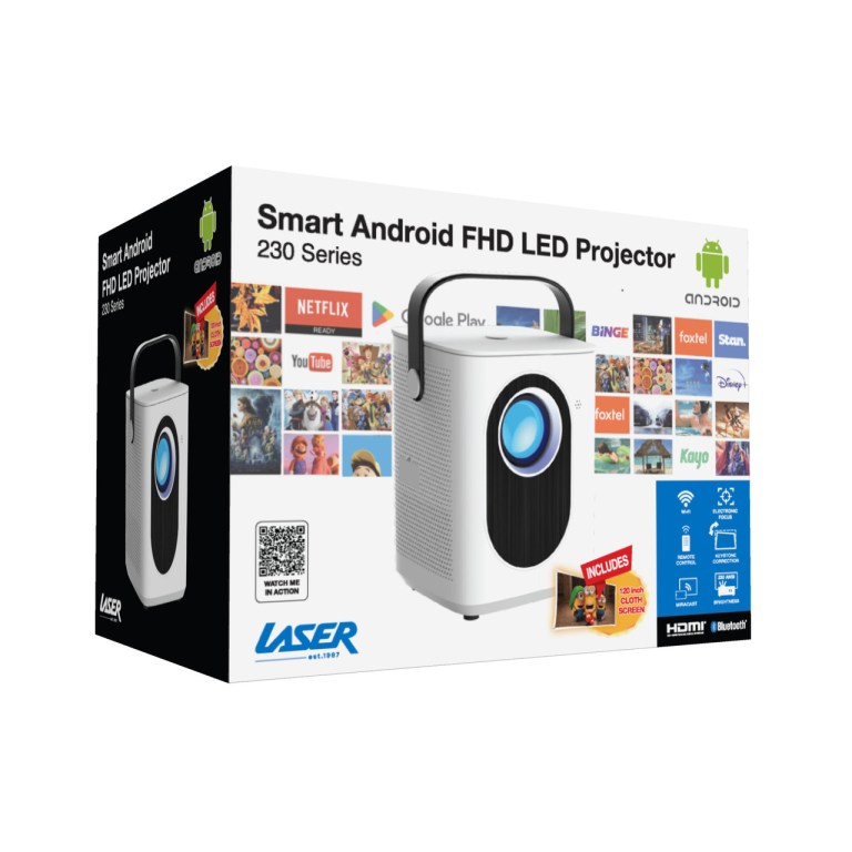 laser cube android projector with 120in screen Smart Android FHD LED projector box, 230 series.