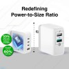 Compact fast charger with GaN technology, efficient and small.