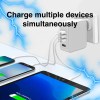 Multi-device wall charger with lightning graphics.