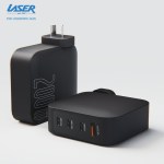 laser pd3.0 200w gan wall charger black Black wall chargers with various power ports.
