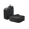 Black USB wall chargers with multiple ports.