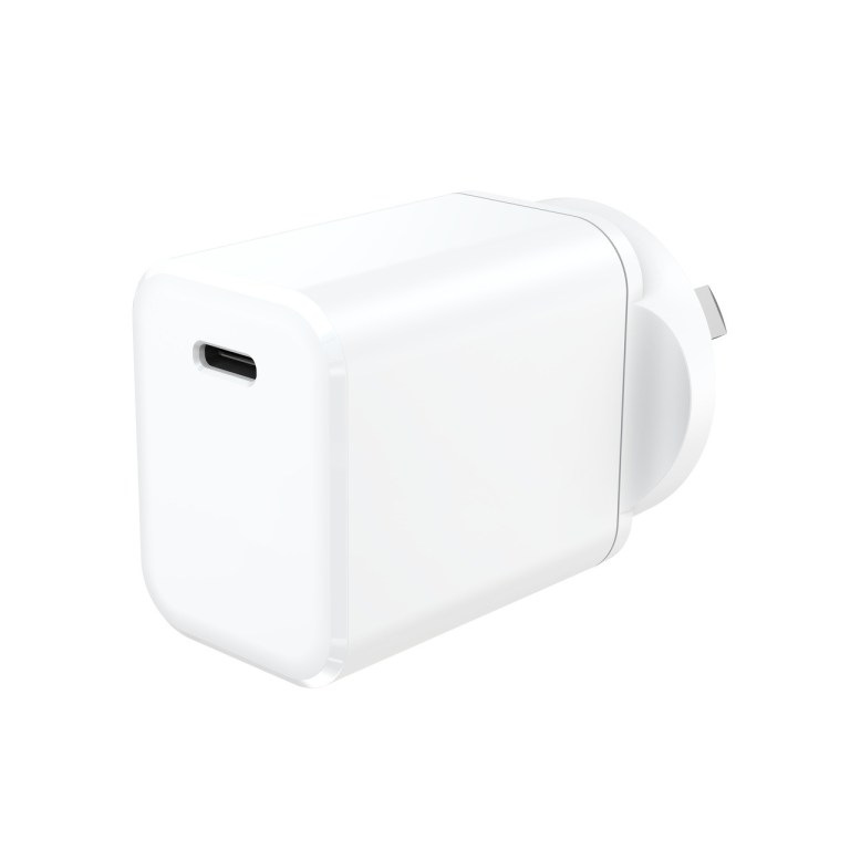 White USB-C wall charger adapter