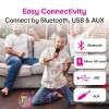 Family enjoying Bluetooth, USB, AUX connectivity features.