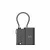 laser tsa lock smart tag with rechargeable battery black Black combination padlock with flexible cable loop.