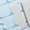 laser wireless charging desk mat grey Light blue snap-on charging pad with keyboard