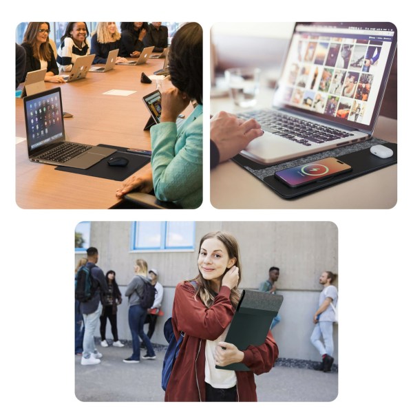 Meeting, laptop use, and outdoor gathering.