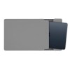 Laptop inside grey protective sleeve