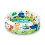 intex dino buddies 3 ring inflatable kiddie pool 57106 Kids inflatable pool with colourful dinosaur design.