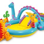 Colourful inflatable dinosaur-themed kids' water play centre